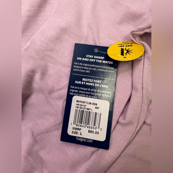 NWT Huk Women’s Waypoint Crew Long Sleeve Tee Large Winsome Orchid Purple - Picture 7 of 11